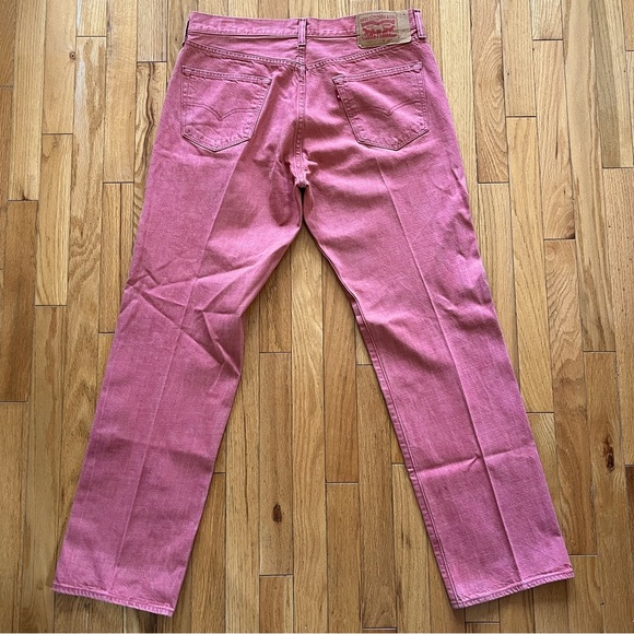 Levi’s 501 White Oak Cone Denim Jeans Red Light Wash Button Fly Classic Colorful - Picture 2 of 14